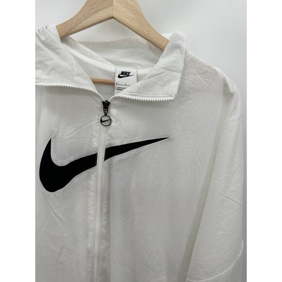 Nike White ESS Woven Jacket Full Zip Activewear Lightweight Womens Large NWT - Picture 5 of 10